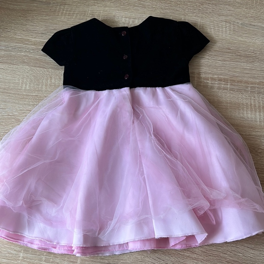 com
Black Velvet and Pink Glitter Organza Frock 18 months